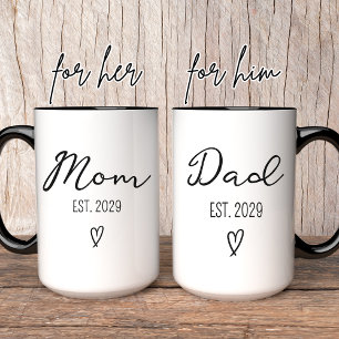 Custom Maman & Papa Mug New Mom Baby shower cadeau