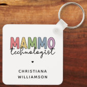 Custom Mammo Technoloog Mammography Tech Sleutelhanger (Achterkant)
