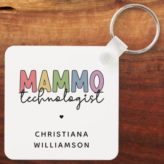 Custom Mammo Technoloog Mammography Tech Sleutelhanger (Achterkant)