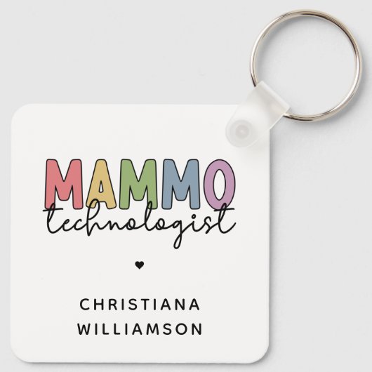 Custom Mammo Technoloog Mammography Tech Sleutelhanger (Achterkant)