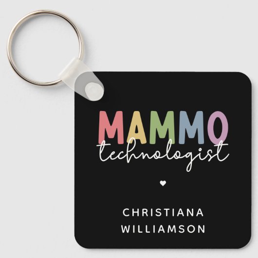 Custom Mammo Technoloog Mammography Tech Sleutelhanger (Voorkant)
