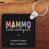 Custom Mammo Technoloog Mammography Tech Sleutelhanger (Achterkant)