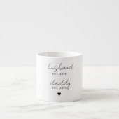 Custom Man & Daddy EST Jaar | minimalistisch Espresso Kop (Voorkant)