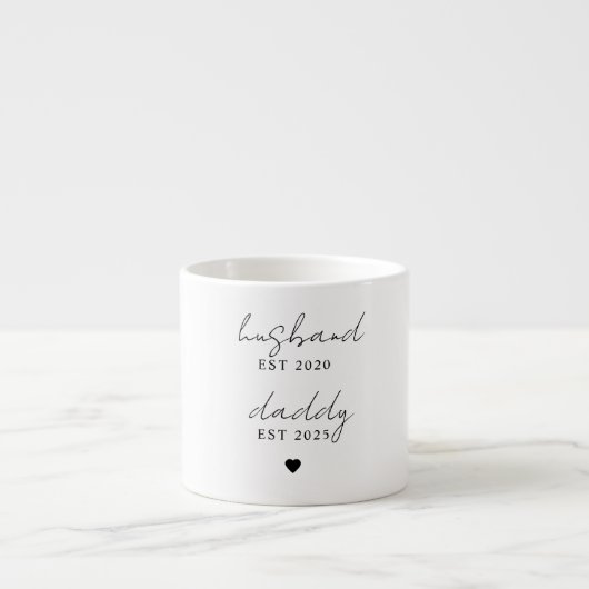 Custom Man & Daddy EST Jaar | minimalistisch Espresso Kop (Voorkant)