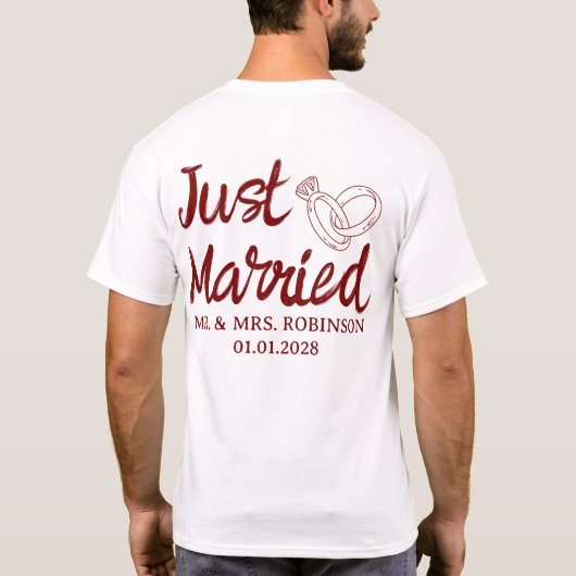 Custom Man en Vrouw Matching Shirten, Mr & Mrs. T-shirt (Achterkant)