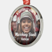 Custom Marching Band Foto Middelbare School Kerstm Metalen Ornament (Links)
