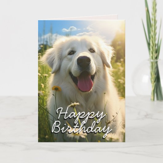 Custom Maremma Sheepdog Verjaardag Kaart (Voorkant)