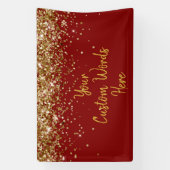 Custom Maroon and Gold Birthday Party Photo Prop Spandoek (Verticaal)