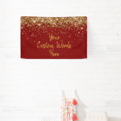 Custom Maroon and Gold Birthday Party Photo Prop Spandoek (Insitu)