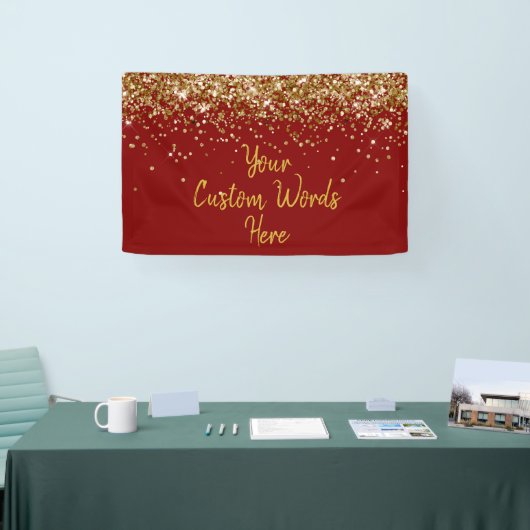 Custom Maroon and Gold Birthday Party Photo Prop Spandoek (Beurs)