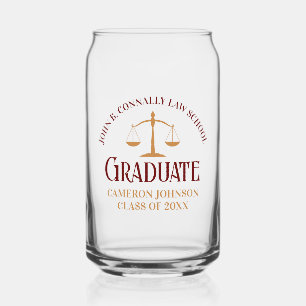 Custom Maroon Law School Afstuderen Herdenking Blikvorm Glas