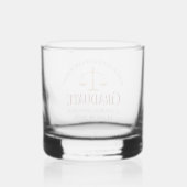 Custom Maroon Law School Afstuderen Herdenking Whisky Glas (Achterkant)