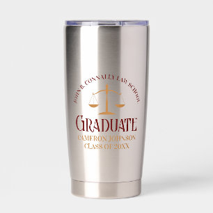 Custom Maroon Law School Afstuderen Keepsake Geïsoleerde Drinkbeker