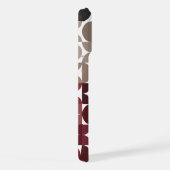 Custom Maroon Rood Beige Tan Bruin Retro Patroon iPhone Hoesje (Rechterkant)