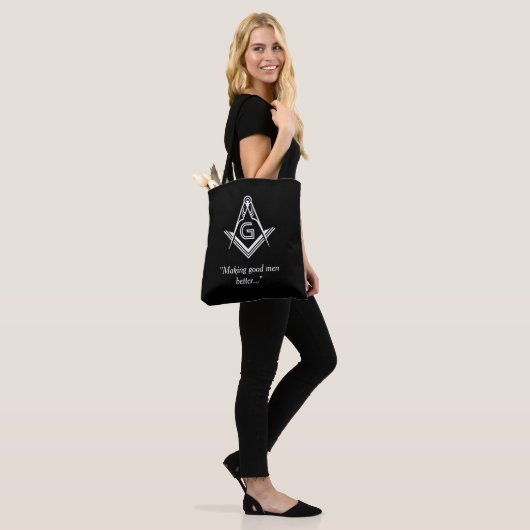 Custom Masonic Gifts | Zwarte Canvas tas van Freem (Op model)