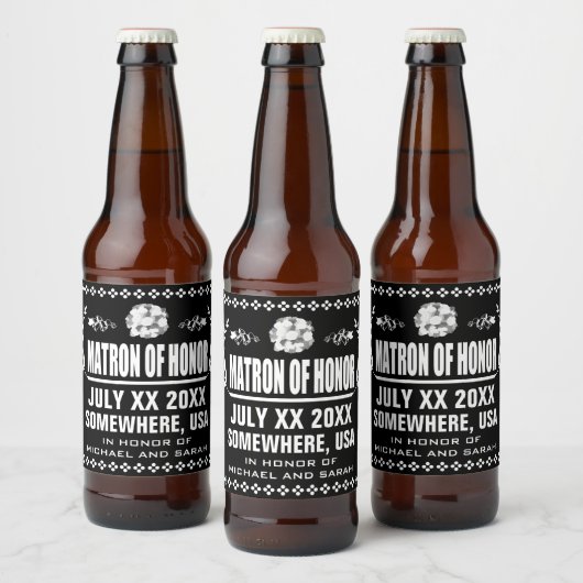 Custom Matron of Honor Bier Etiket (Flessen)
