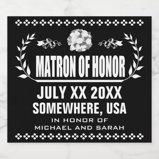 Custom Matron of Honor Bier Etiket (Enkel label)