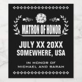 Custom Matron of Honor Wijn Etiket (Enkel label)