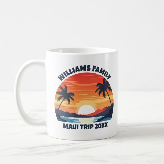 Custom Maui Trip Cool Sunrise Palmbomen Koffiemok (Links)