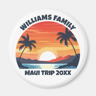 Custom Maui Trip Cool Sunrise Palmbomen Magneet