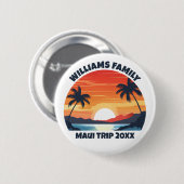 Custom Maui Trip Cool Sunrise Palmbomen Ronde Button 5,7 Cm (Voorkant /achterkant)