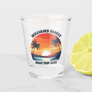 Custom Maui Trip Cool Sunrise Palmbomen Shot Glas