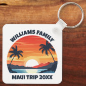Custom Maui Trip Cool Sunrise Palmbomen Sleutelhanger (Achterkant)