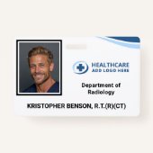 Custom Medical Hospital Employee Photo ID Badge (Devant)