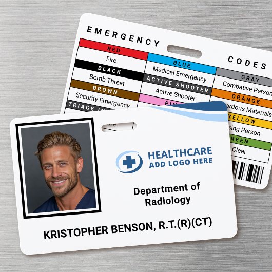 Custom Medical Hospital Employee Photo ID Badge