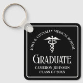 Custom Medical School Black Graduation Keepsake Sleutelhanger (Voorkant)