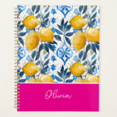 Custom Mediterranean Lemon Pattern Planner (Voorkant)