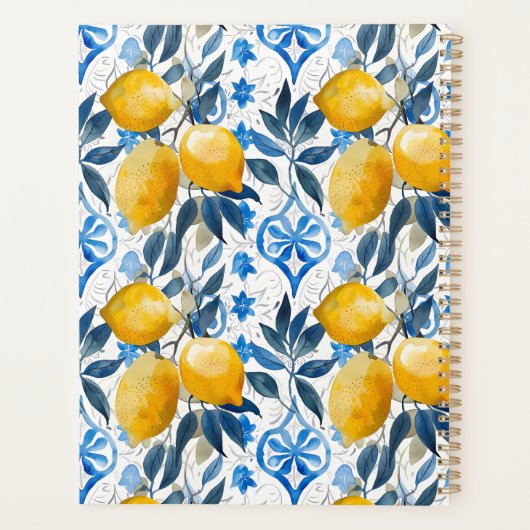 Custom Mediterranean Lemon Pattern Planner (Dos)