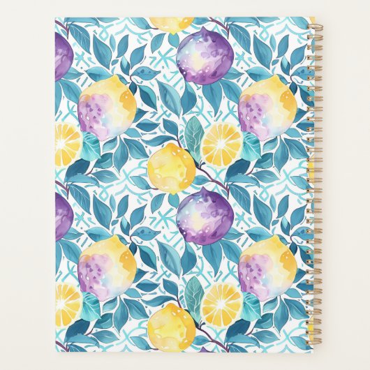 Custom Mediterranean Lemon Pattern Planner (Dos)