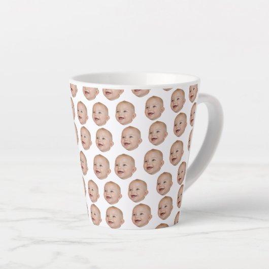 Custom Meerdere Gezichten Verjaardagsfeestje voor  Latte Mok (Rechterhoek)