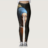 Custom Meisje met een Pearl Earring leggings (Voorkant)