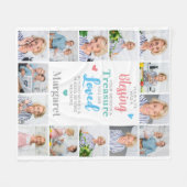 Custom Memorial 14 Fotocollage Herdenking Fleece Deken (Voorkant (Horizontaal))