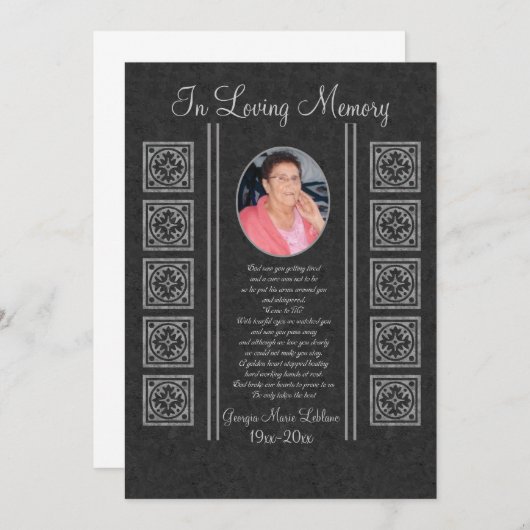 Custom Memorial Keepsakes Aankondiging (Voorkant / Achterkant)