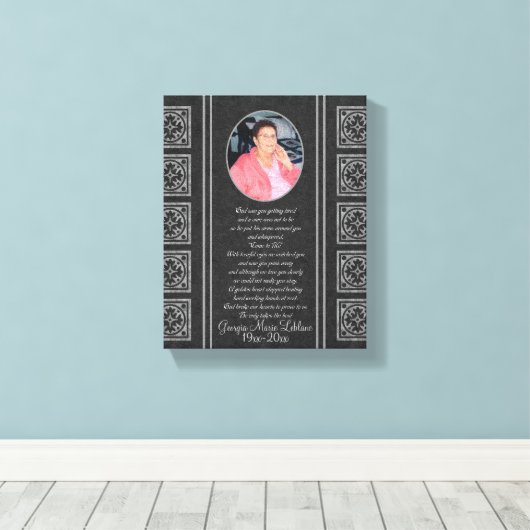 Custom Memorial Keepsakes Canvas Afdruk (Insitu (Houten vloer))