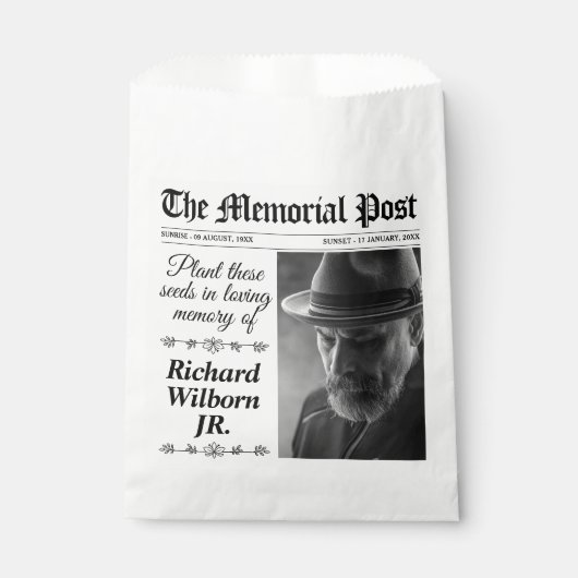 Custom Memorial Seeds Packet Funeral Funeral Bedankzakje (Voorkant)