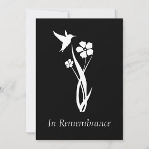 Custom Memorial Service Hummingbird Garden Flower Kaart