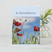 Custom Memorial Service Red Anemone Garden Flower Kaart (Staand voorkant)
