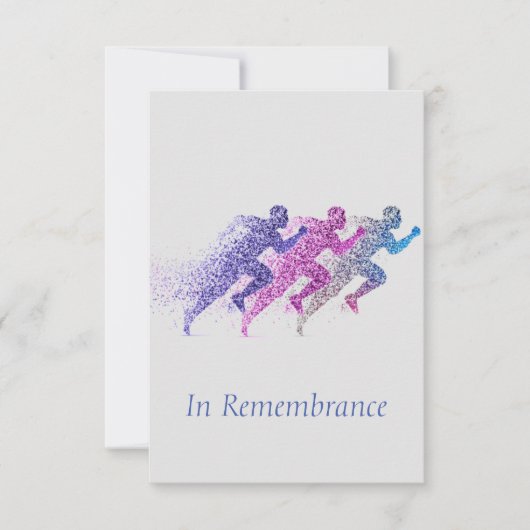 Custom Memorial Service Running Man Kaart (Voorkant)