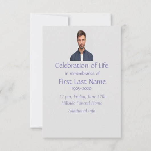 Custom Memorial Service Running Man Kaart (Achterkant)