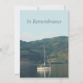 Custom Memorial Service Sailboat Lake Kaart (Voorkant)