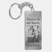 Custom Memorial Silver Kijk mama en papa Sleutelhanger (Voorkant Links)