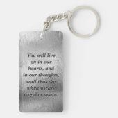 Custom Memorial Silver Kijk mama en papa Sleutelhanger (achterkant)