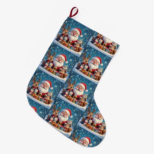 Custom Memory Keepsake Christmas Stocking Grote Kerstsok (Voorkant (Hangend))