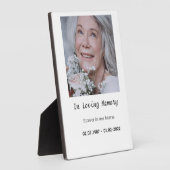 “Custom Memory Plaque for Tabletop Display (Côté)