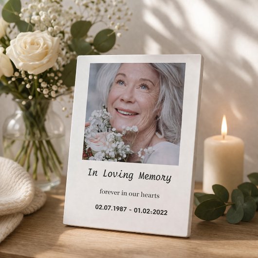 “Custom Memory Plaque for Tabletop Display Fotoplaat