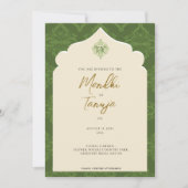 Custom Mendhi Invitation | Henna Night Kaart (Voorkant)